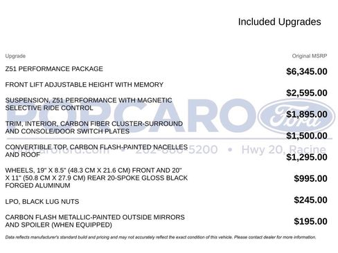 Used 2023 Chevrolet Corvette Stingray Premium Conv w/ Z51 Performance Package RWD image 22
