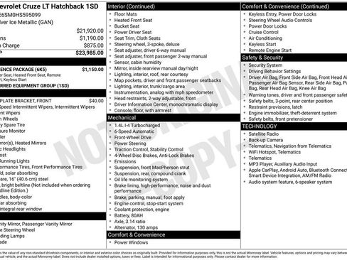 Used 2017 Chevrolet Cruze LT w/ Convenience Package FWD image 16