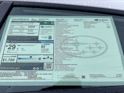 New 2026 Subaru Impreza 2.0i Sport image 17