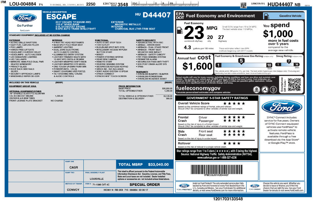 Used 2017 Ford Escape Titanium AWD/4WD image 2