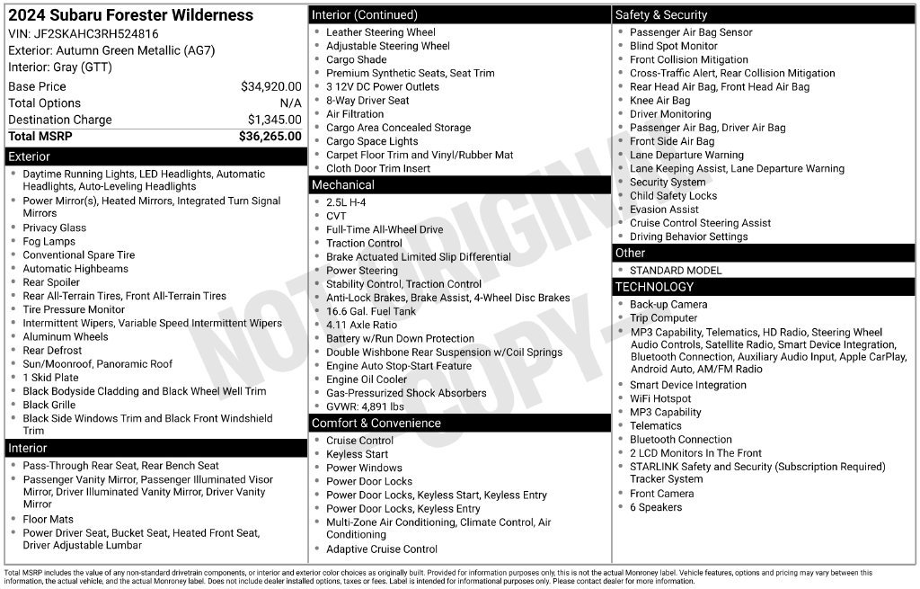 Used 2024 Subaru Forester Wilderness AWD/4WD image 3