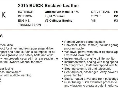 Used 2015 Buick Enclave Leather FWD image 16