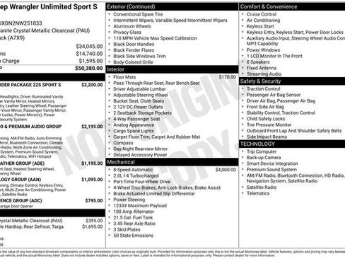 Used 2022 Jeep Wrangler Unlimited Sport AWD/4WD image 14