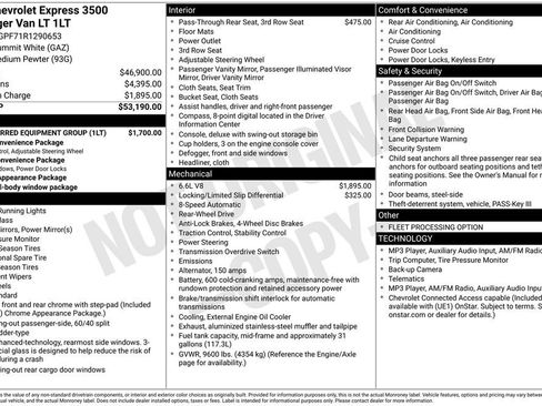 Used 2024 Chevrolet Express 3500 LT w/ LT Preferred Equipment Group RWD image 17