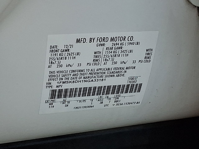 Used 2022 Ford Explorer XLT w/ Equipment Group 202A AWD/4WD image 29