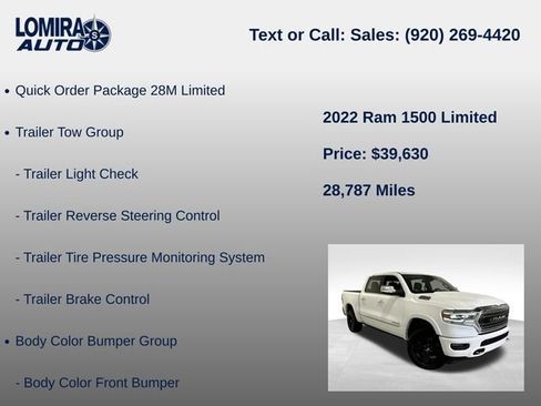 Used 2022 RAM 1500 Limited w/ Body-Colour Bumper Group AWD/4WD image 8