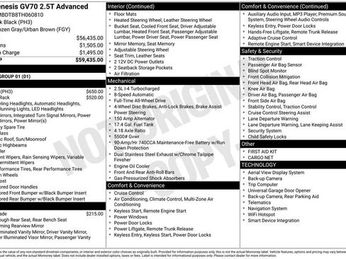 New 2026 Genesis GV70 2.5T Advanced image 9