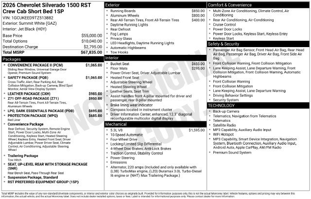 New 2026 Chevrolet Silverado 1500 RST w/ Safety Package AWD/4WD image 16