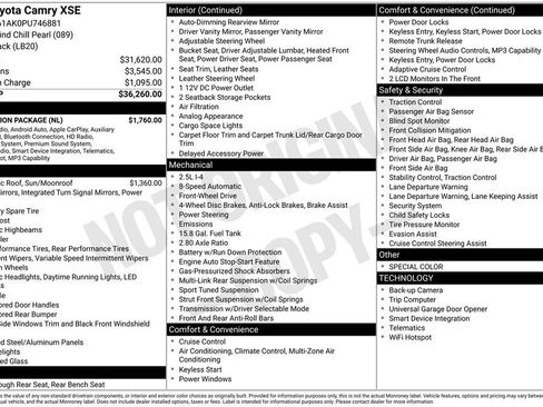 Used 2023 Toyota Camry XSE w/ Navigation Package FWD image 6