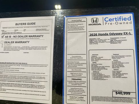 Certified 2026 Honda Odyssey EX-L image 37