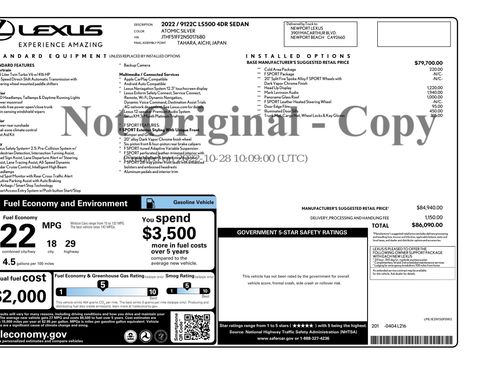 Used 2022 Lexus LS 500 F Sport image 2