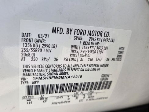 Used 2021 Ford Explorer Limited w/ Hybrid Equipment Group 310A AWD/4WD image 21