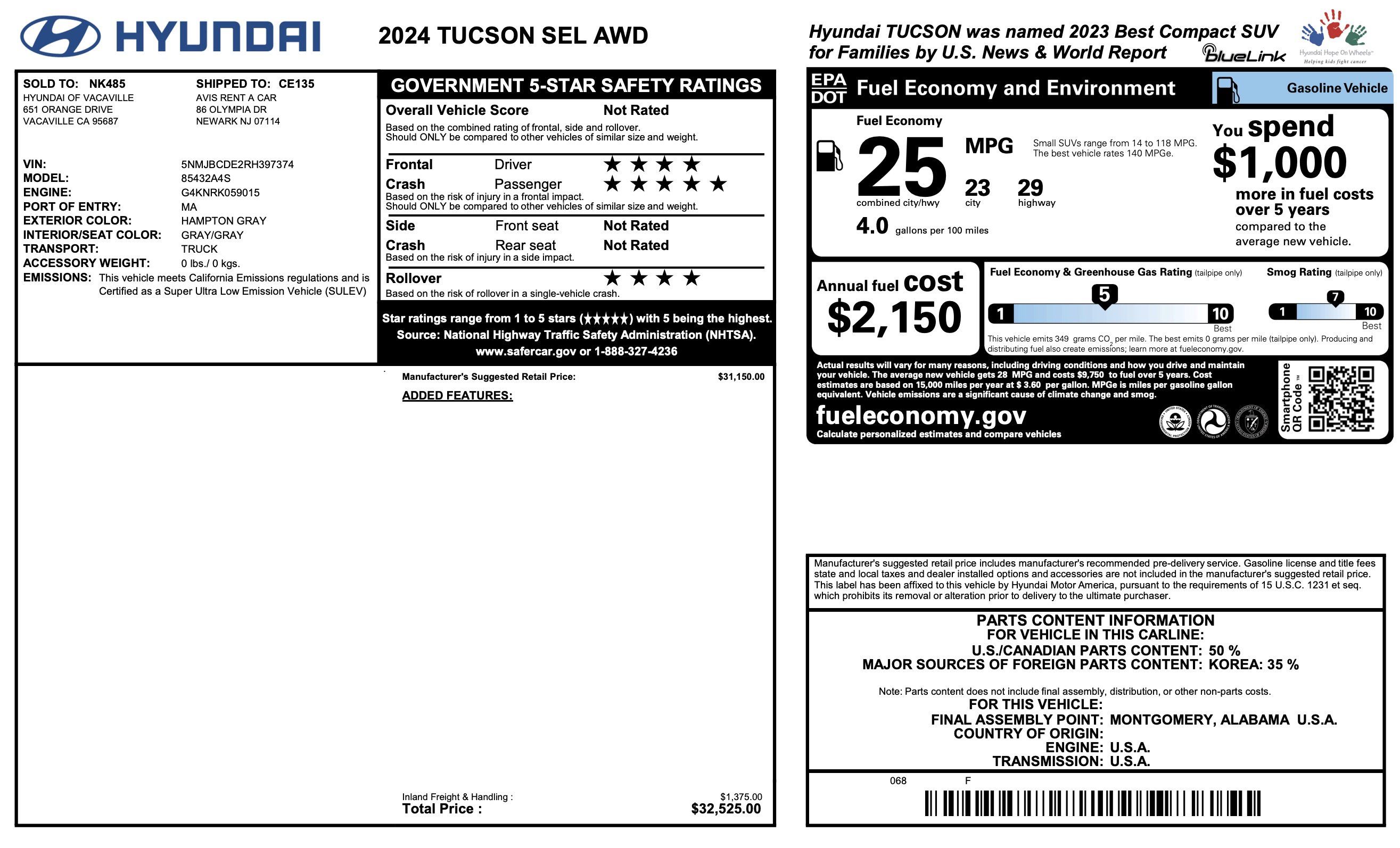Used 2024 Hyundai Tucson SEL AWD/4WD image 5