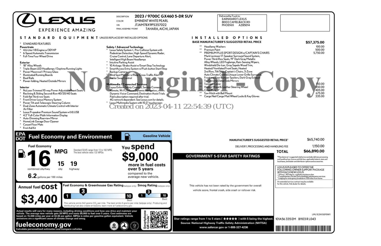 Used 2023 Lexus GX 460 Premium w/ Accessory Package AWD/4WD image 60