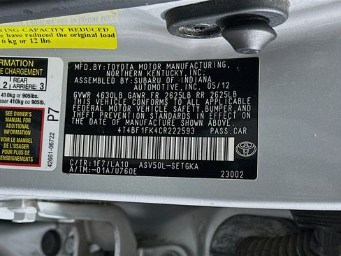 Used 2012 Toyota Camry XLE w/ Leather Pkg FWD image 12