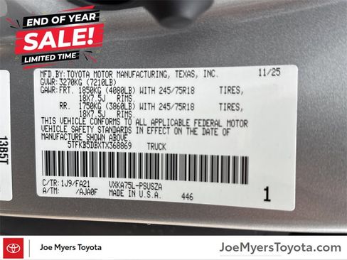 New 2026 Toyota Tundra SR image 19