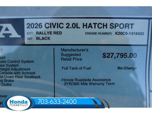 New 2026 Honda Civic Sport image 34