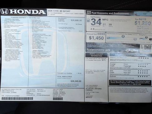 New 2026 Honda Civic Sport image 17