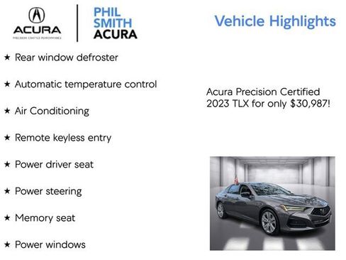 Certified 2023 Acura TLX w/ Technology Package image 9