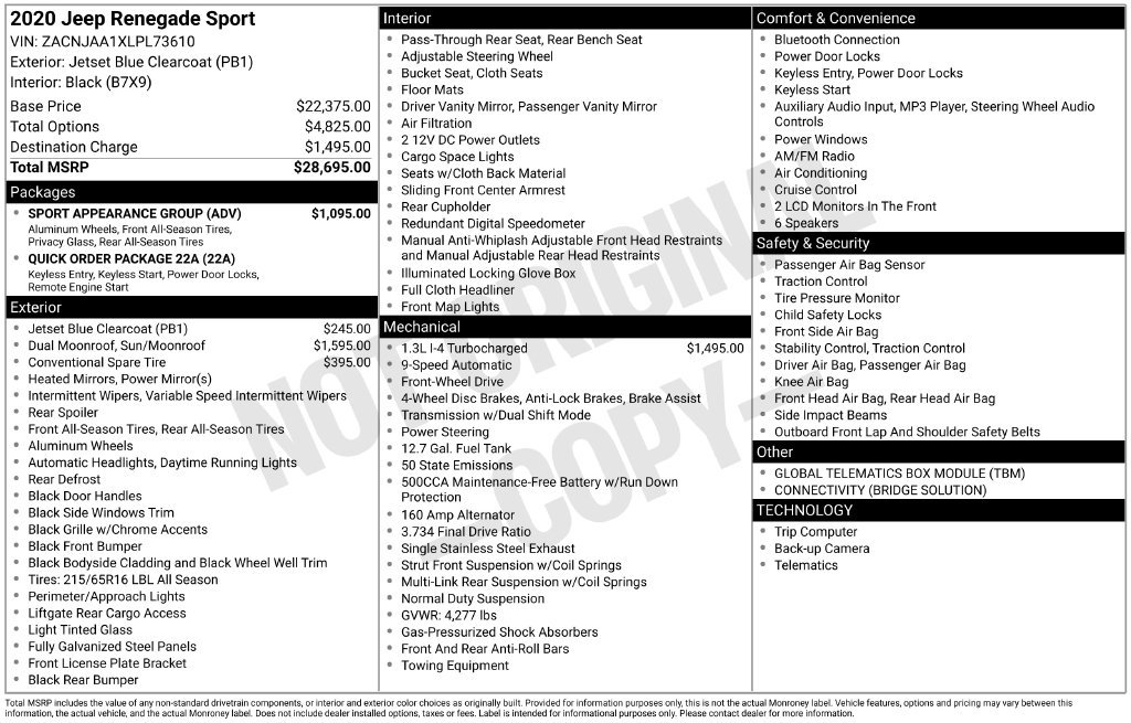 Used 2020 Jeep Renegade Sport w/ Sport Appearance Group FWD image 6