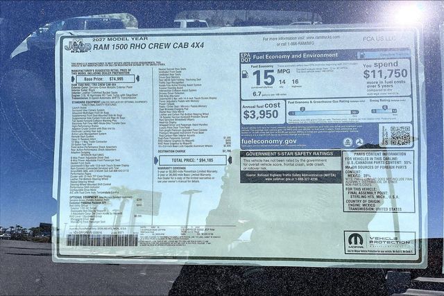 New 2027 RAM 1500 RHO AWD/4WD image 16
