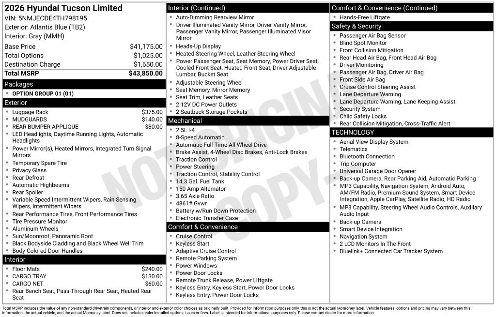 New 2026 Hyundai Tucson Limited AWD/4WD image 6