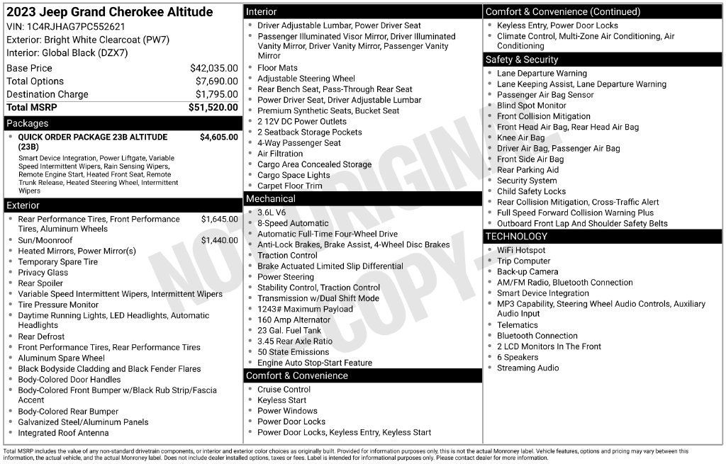 Used 2023 Jeep Grand Cherokee Altitude AWD/4WD image 39