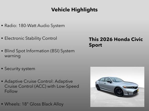 New 2026 Honda Civic Sport image 5