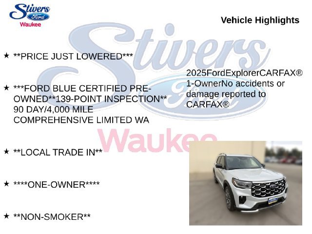 Used 2025 Ford Explorer Platinum w/ Ultimate Package AWD/4WD image 9