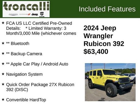 Certified 2024 Jeep Wrangler Rubicon 392 image 5