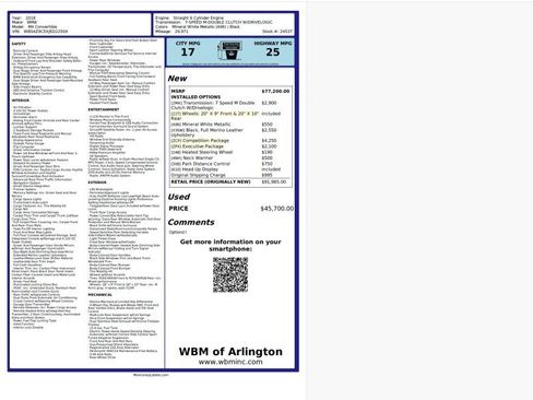 Used 2018 BMW M4 Convertible RWD with Competiti w/ Competition Package image 2