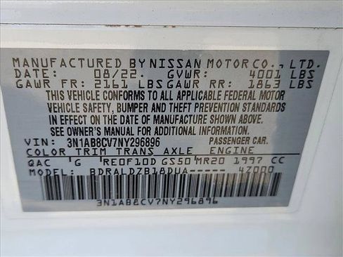 Used 2022 Nissan Sentra SV w/ Trunk Package FWD image 29
