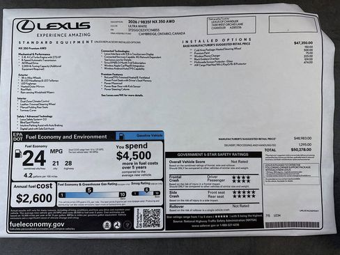 New 2026 Lexus NX 350 AWD w/ Premium Package image 9