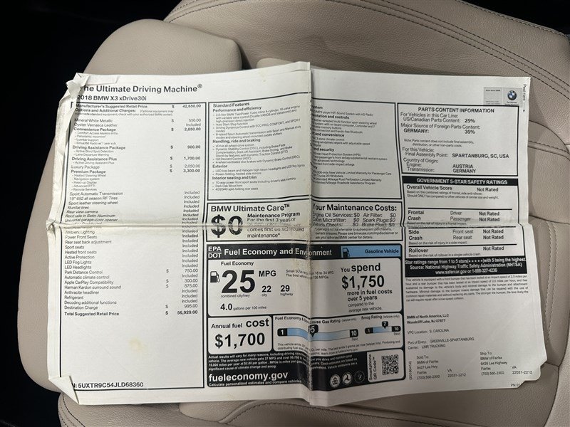 Used 2018 BMW X3 xDrive30i w/ Premium Package AWD/4WD image 22