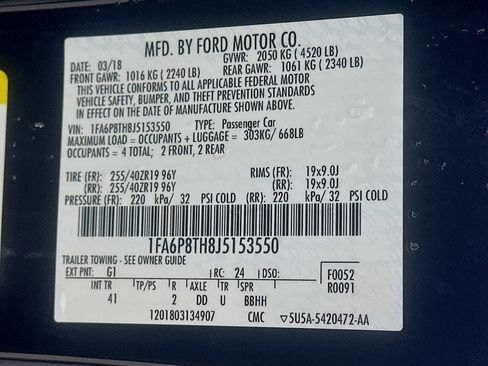 Used 2018 Ford Mustang Premium w/ Ecoboost Performance Package RWD image 12