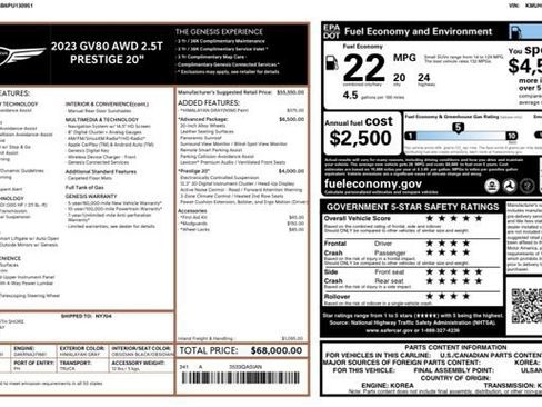 Used 2023 Genesis GV80 2.5T w/ Prestige 20" Package image 27