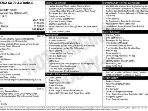 New 2026 MAZDA CX-70 3.3 Turbo S w/ Premium Package AWD/4WD image 5