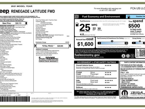 Used 2021 Jeep Renegade Latitude FWD image 4