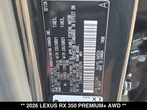 New 2026 Lexus RX 350 Premium Plus AWD/4WD image 18