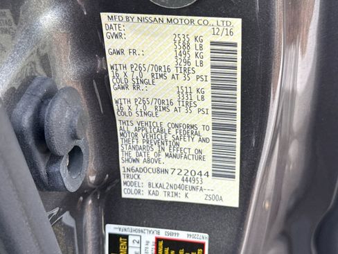 Used 2017 Nissan Frontier SV w/ SV Value Truck Package image 37