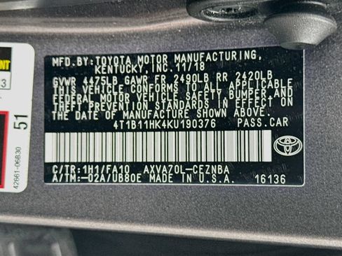 Used 2019 Toyota Camry LE FWD image 28
