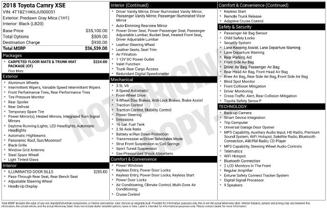 Certified 2018 Toyota Camry XSE FWD image 26