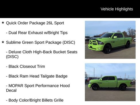 Used 2017 RAM 1500 Sport w/ Sublime Green Sport Package image 6
