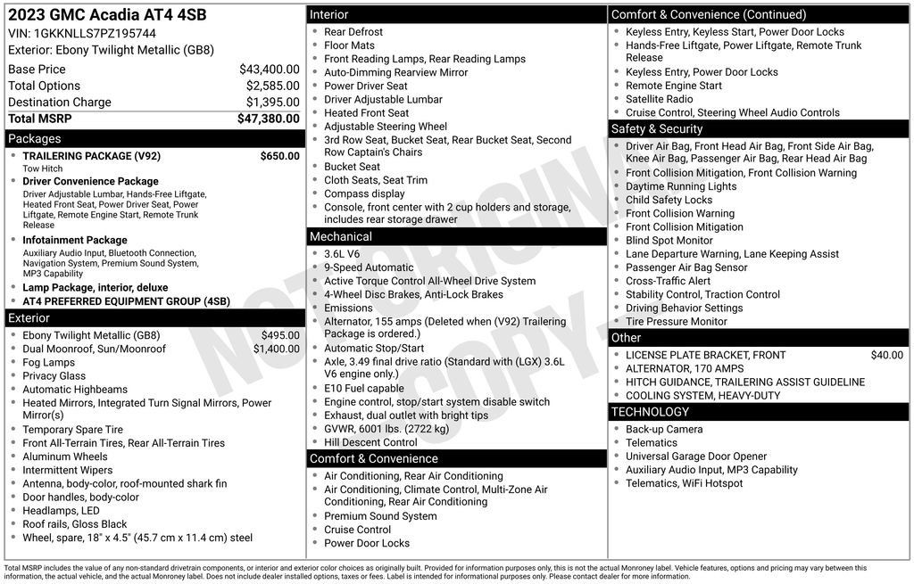 Certified 2023 GMC Acadia AT4 w/ Trailering Package AWD/4WD image 5