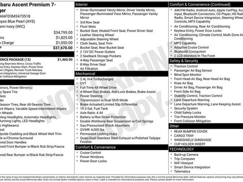 Used 2021 Subaru Ascent Premium w/ Convenience Package image 5