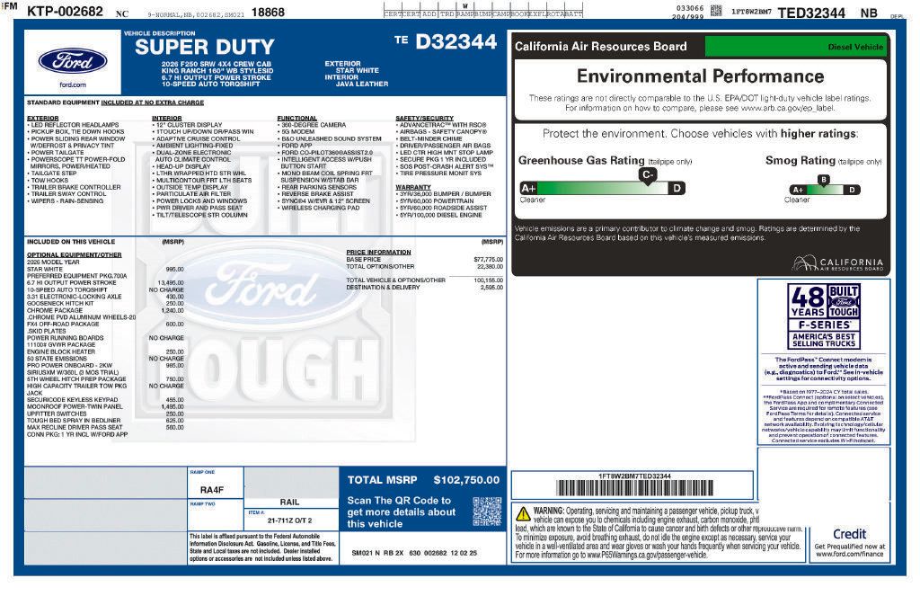 New 2026 Ford F250 King Ranch w/ Chrome Package AWD/4WD image 25