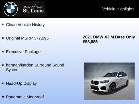 Used 2021 BMW X3 M w/ Executive Package AWD/4WD image 8