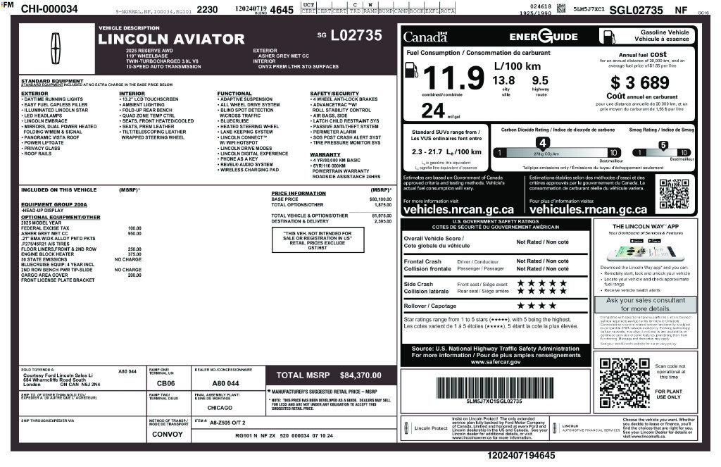 Used 2025 Lincoln Aviator Reserve AWD/4WD image 32