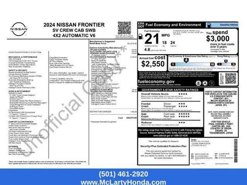 Used 2024 Nissan Frontier SV w/ SV Convenience Package RWD image 15