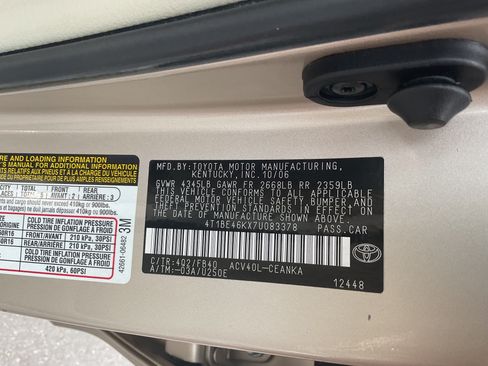 Used 2007 Toyota Camry CE FWD image 14